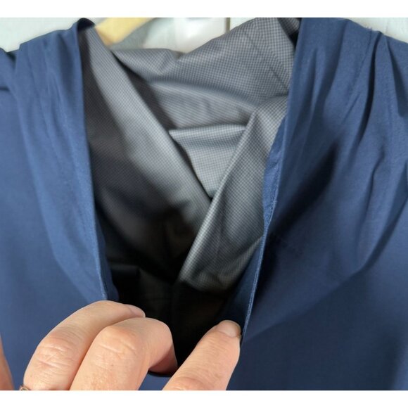 32 Degree Cool Navy Blue Waterproof Hooded Rain Jacket Mens Large Pockets - Picture 12 of 16